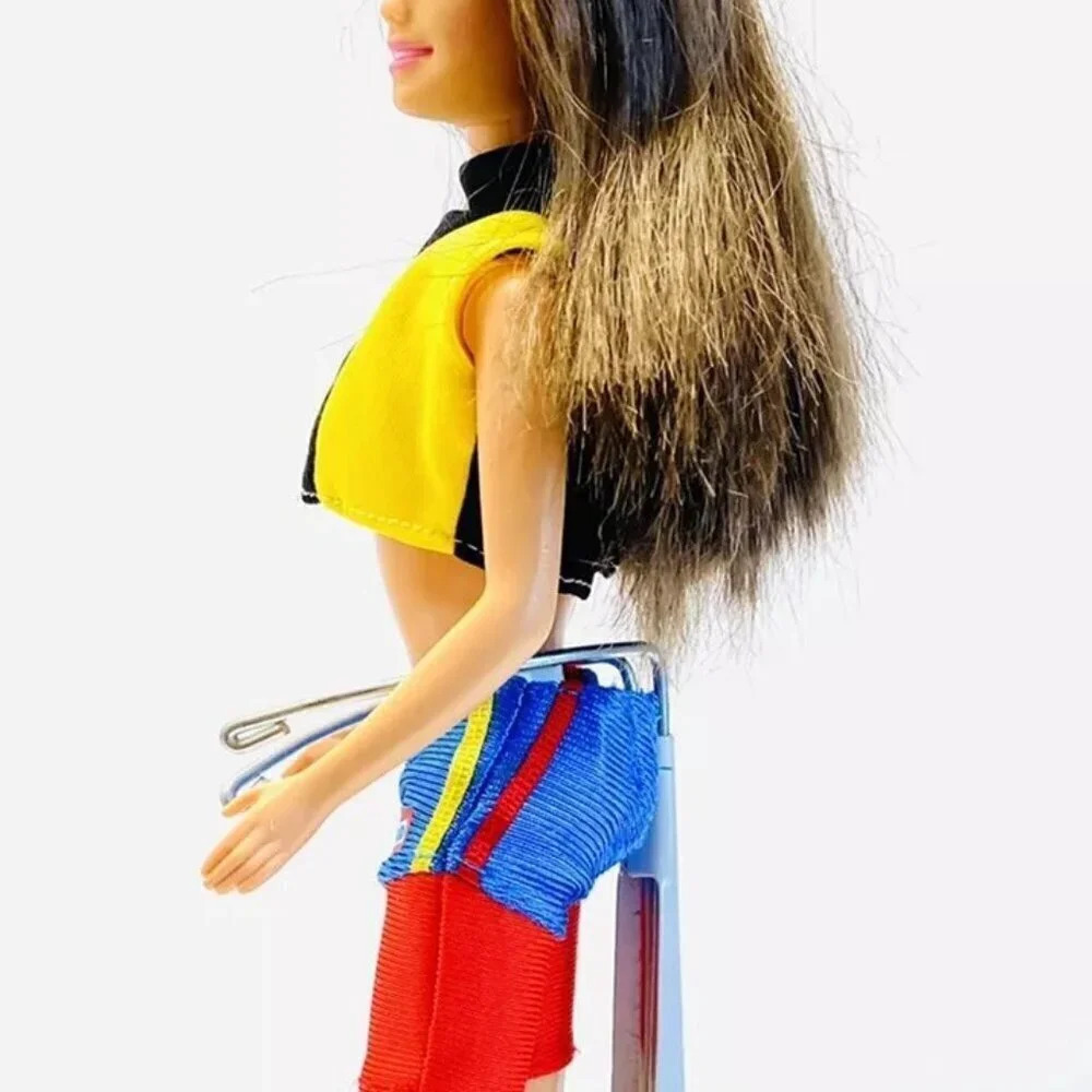 MATTEL BARBIE Doll Brunette Hair Brown Eyes Lifeguard 2 Piece Outfit 12" Tall - Picture 9 of 13